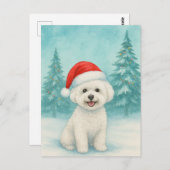Bichon Frise Christmas Card - Urlaubskarte Postkarte (Vorne/Hinten)