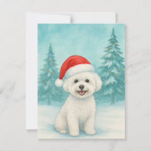 Bichon Frise Christmas Card - Urlaubskarte Postkarte
