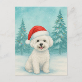 Bichon Frise Christmas Card - Urlaubskarte Postkarte