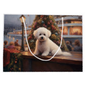 Bichon Frise Christmas Cruise: Pawsome Holiday Große Geschenktüte (Rückseite)