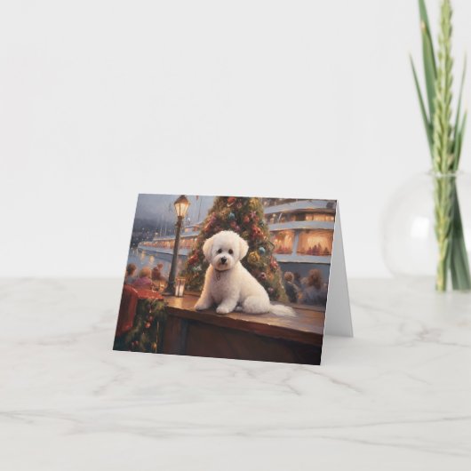 Bichon Frise Christmas Cruise: Pawsome Holiday Karte (Vorderseite)