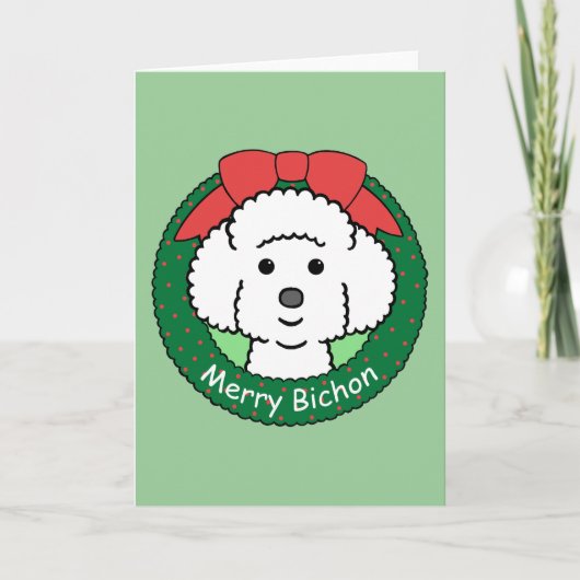 Bichon Frise Christmas Feiertagskarte (Vorderseite)
