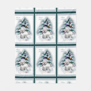 Bichon Frise Christmas Fleecedecke