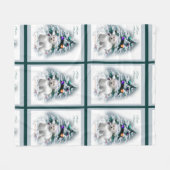 Bichon Frise Christmas Fleecedecke (Vorderseite (Horizontal))