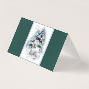 Bichon Frise Christmas Folded Card