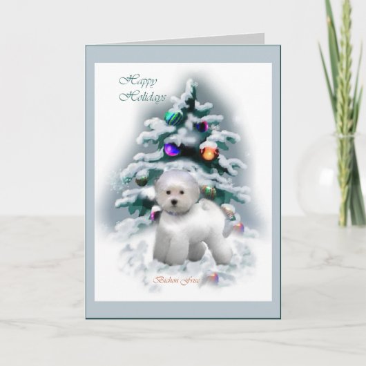 Bichon Frise Christmas Geschenke Feiertagskarte (Vorderseite)