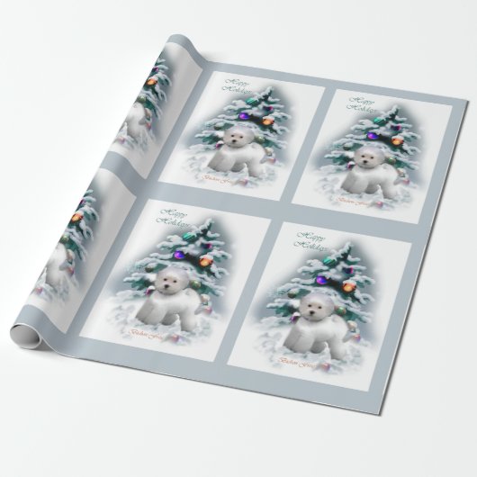 Bichon Frise Christmas Geschenkpapier (Ungerollt)