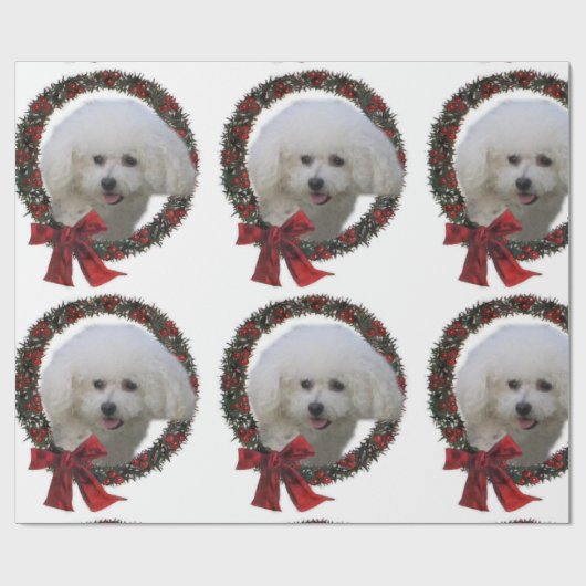 Bichon Frise Christmas Geschenkpapier (Flach)