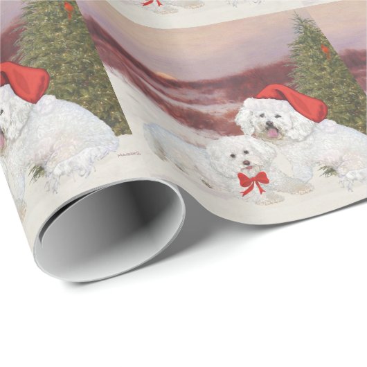 Bichon Frise Christmas Geschenkpapier (Rolleneckpunkt)