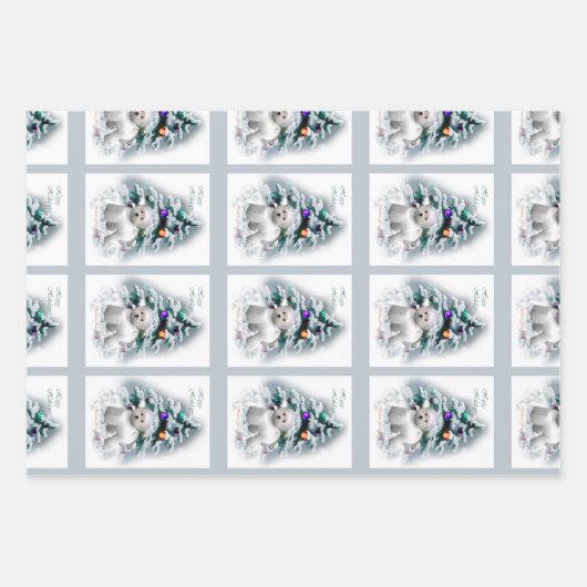 Bichon Frise Christmas Geschenkpapier Set (Vorderseite)