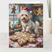 Bichon Frise Christmas Gingerbread Baking Holiday Karte (Vorderseite)