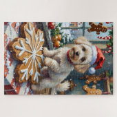 Bichon Frise Christmas Gingerbread Baking Holiday Puzzle (Horizontal)