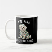 Bichon Frise Christmas I'm Fine Everything Is Fine Kaffeetasse (Links)