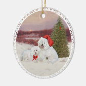 Bichon Frise Christmas Keramik Ornament (Links)
