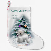 Bichon Frise Christmas Kleiner Weihnachtsstrumpf (Vorderseite)