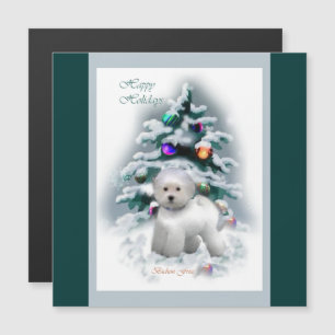 Bichon Frise Christmas Magnetkarte
