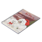 Bichon Frise Christmas Notizblock (Linke Seite)