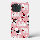 Bichon Frise Christmas Pink Case-Mate iPhone Hülle (Rückseite)