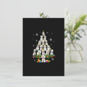 Bichon Frise Christmas Tree Lights Funny Dog Xmas Einladung (Stehend Vorderseite)