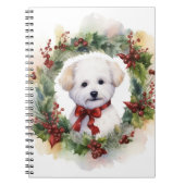 Bichon Frise Christmas Wreath Festivals Notizblock (Vorderseite)