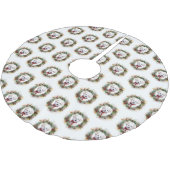 Bichon Frise Christmas Wreath Festivals Polyester Weihnachtsbaumdecke (Schrägansicht)