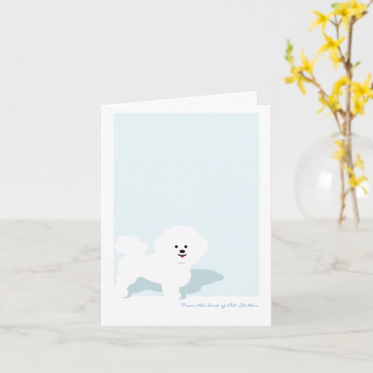 Bichon Frise Custom Note Card Karte (Gelbe Blume)