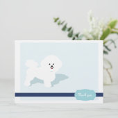 Bichon Frise danken Ihnen zu kardieren Dankeskarte (Stehend Vorderseite)