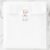 Bichon Frise Dear Santa Runder Aufkleber (Tasche)