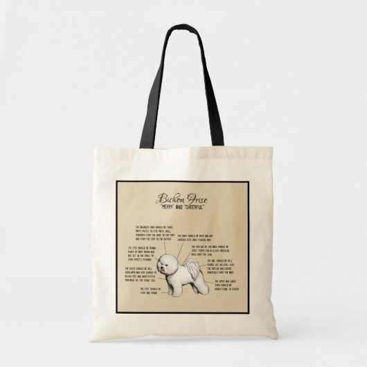 Bichon Frise Diagramm-Taschen-Tasche Tragetasche (Vorne)