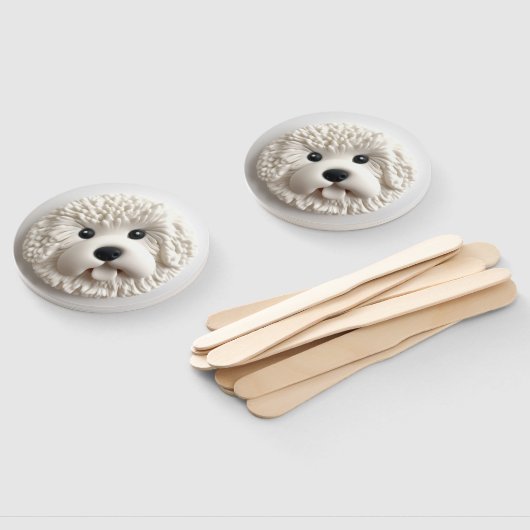 Bichon Frise Dog 3D Inspiriert Fächer (Non-assembled)