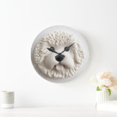 Bichon Frise Dog 3D Inspiriert Große Wanduhr (Zuhause)