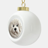 Bichon Frise Dog 3D Inspiriert Keramik Kugel-Ornament (Rechts)