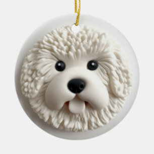 Bichon Frise Dog 3D Inspiriert Keramik Ornament