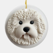 Bichon Frise Dog 3D Inspiriert Keramik Ornament (Hinten)