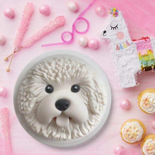 Bichon Frise Dog 3D Inspiriert Pappteller (Party)
