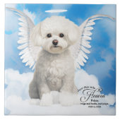 Bichon Frise Dog Angel Custom Pet Memorial Fliese (Vorderseite)