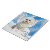 Bichon Frise Dog Angel Custom Pet Memorial Fliese (Seite)
