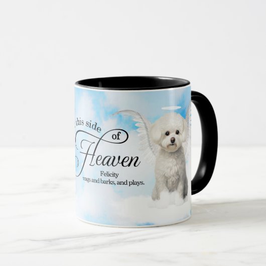 Bichon Frise Dog Angel Custom Pet Memorial Tasse (VorderseiteRechts)