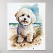 Bichon Frise Dog Art Malerei Poster (Vorne)