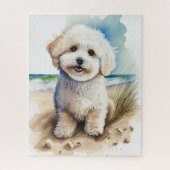 Bichon Frise Dog Art Malerei Puzzle (Vertikal)