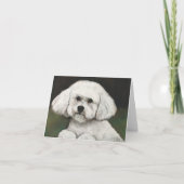 Bichon Frise Dog Art Note Card Karte (Vorderseite)