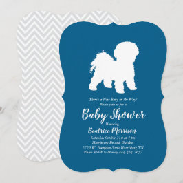 Bichon Frise Dog Baby Shower Boy Blue Einladung