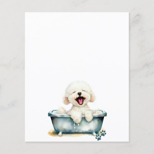 Bichon Frise Dog Blank Menu (Vorderseite)