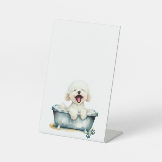 Bichon Frise Dog Blank Menu Sockelschild (Vorderseite)