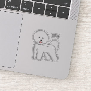 Bichon frise dog Cartoon Illustration Aufkleber