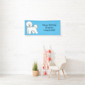 Bichon frise dog Cartoon Illustration Banner (Insitu)