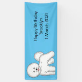 Bichon frise dog Cartoon Illustration Banner (Vertikal)