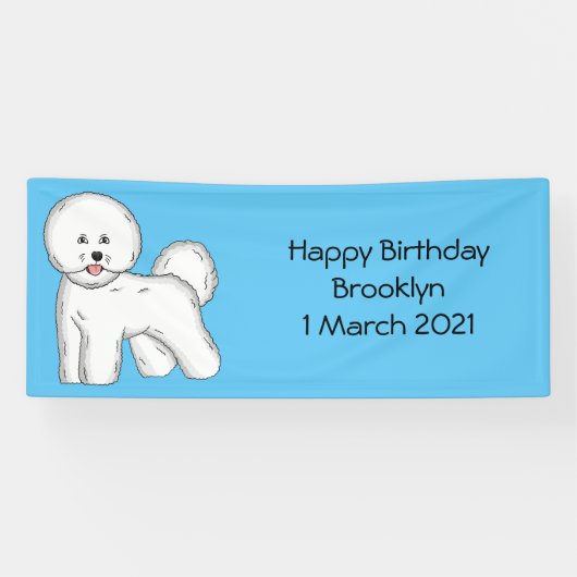 Bichon frise dog Cartoon Illustration Banner (Horizontal)