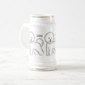 Bichon frise dog Cartoon Illustration Bierglas (Vorderseite Links)