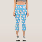 Bichon frise dog Cartoon Illustration Capri Leggings (Vorderseite)